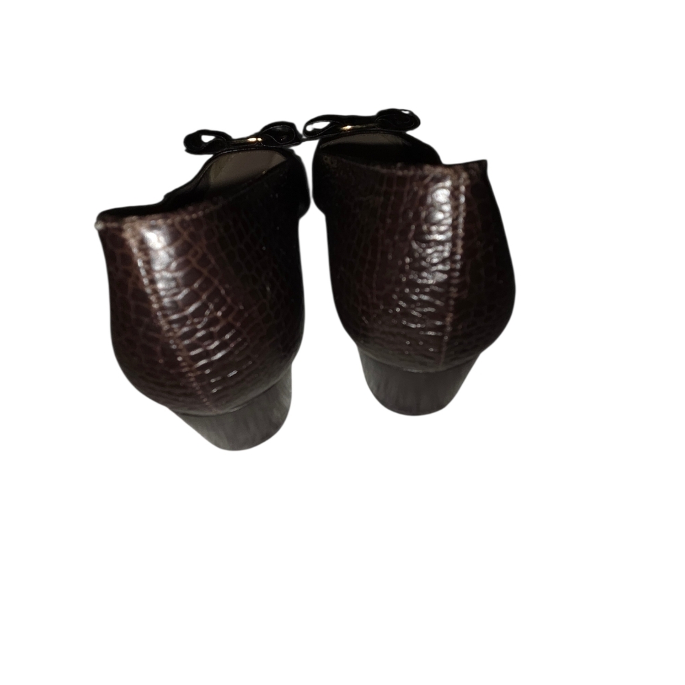 Salvatore Ferragamo Croc-Embossed Flats s 7 1/2 - Picture 5 of 8